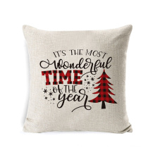 DEQI Recycle Christmas Cushion Cover Car Cushion Case Throw Pillow Cover Case for Sofa Bedroom Winter Holiday Decoration